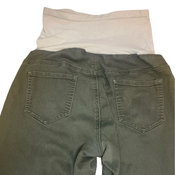 Indigo Blue Over the Belly Skinny Maternity Jeans Size Large in Olive Green - Picture 4 of 5